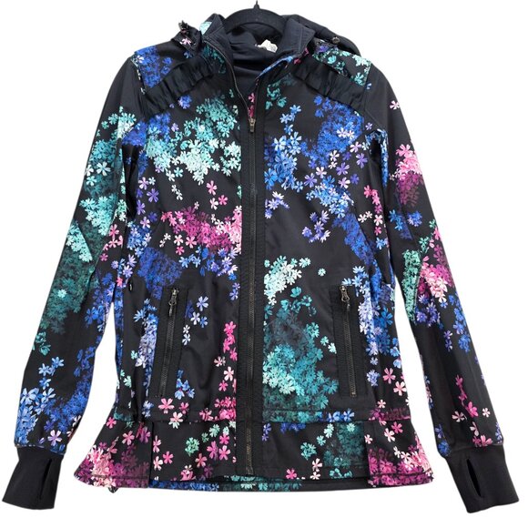 Lululemon Run Bandit Petal Pop Jacket Hooded Full Zip Thumb Holes Peplum Hem 6 - Picture 2 of 12